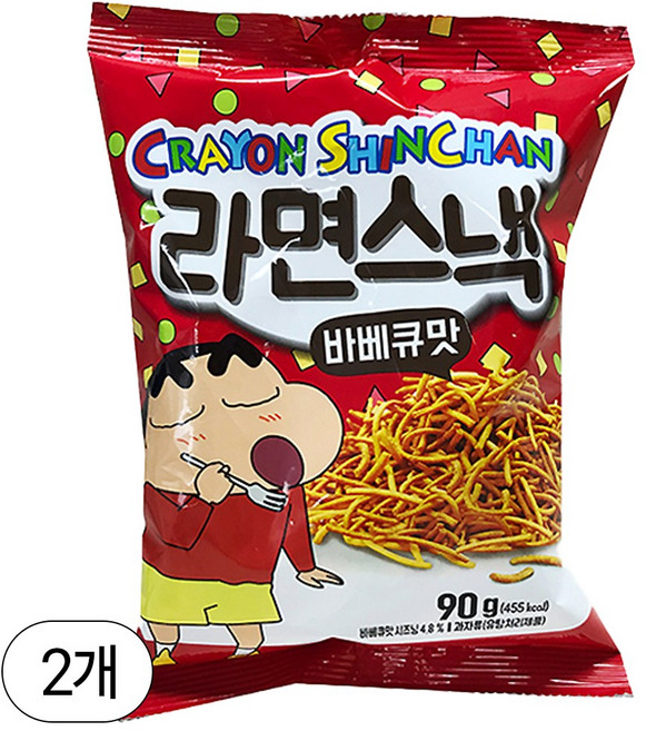 짱구 라면스낵 바베큐맛, 90g, 2개