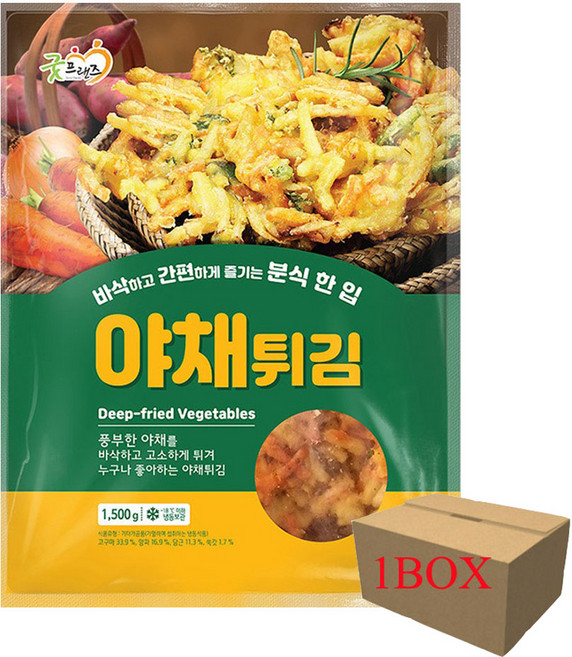 굿프랜즈 야채튀김 1BOX 1500g x 6개, 1.5kg