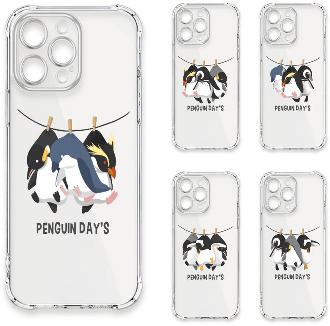 TRON 三星 S21 Ultra 曬企鵝圖案 透明四角防摔軟殼手機殼