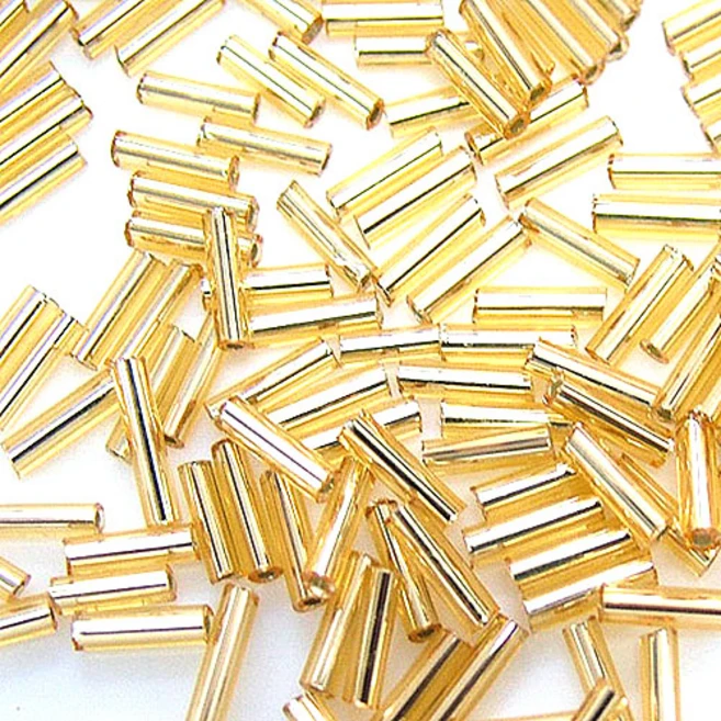 ALL 비즈 1.5 x 6mm 글래스 막대비즈 한팩 100g 컬러선택, 골드 - 쿠팡