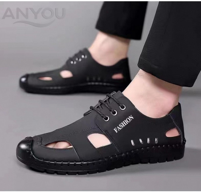 남성 샌들 여름 통풍 스니커즈 펀칭 구멍 구두남