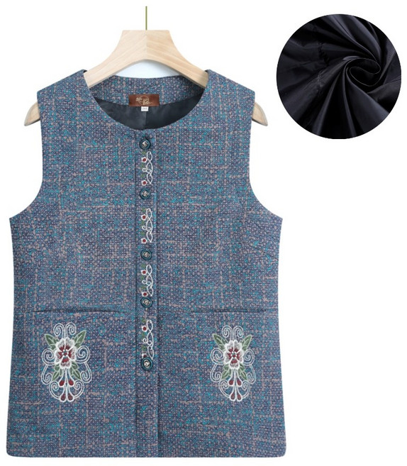 와우진플 할머니 민소매 패션 라운드넥 조끼