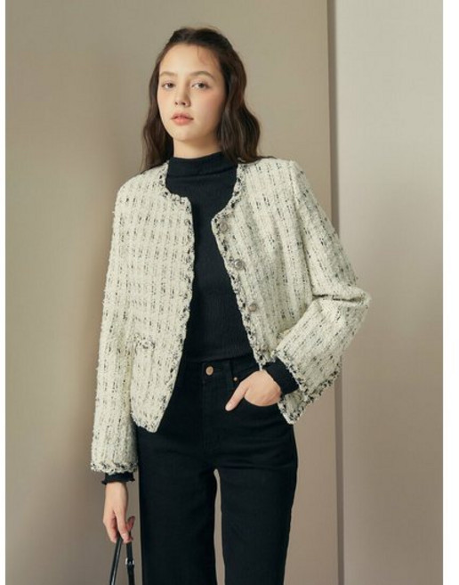 제이제이지고트 JJ지고트 ONLY ONLINE라운드넥 브레이드 트위드 재킷 GRBP0JK421 GRBP0JK42 1032301