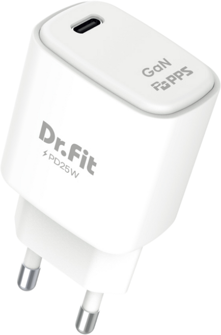 닥터핏 GaN 25W 초고속 C타입 충전기 PPS PD, 1개, 화이트