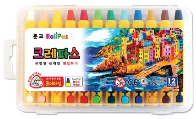문교 레일 크레파스, 12색, 1개