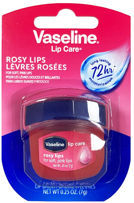 【Vaseline 凡士林】罐裝護唇膏(0.25oz)【兔雜tuzha】, 7g, 1個, 玫瑰