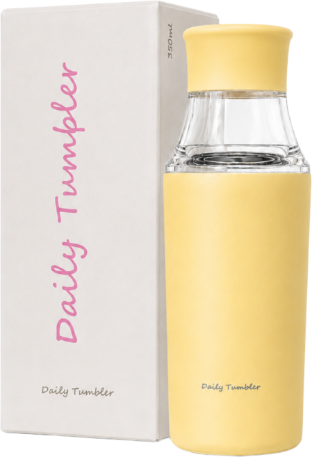 7위 - MOOA 스테인리스 보온보냉 텀블러 트라이탄 티백 물병, 1개, 350ml, 레몬 옐로우