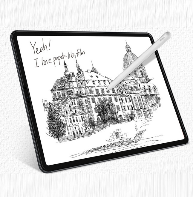 1+1장 종이질감 지문방지 액정보호필름 아이패드 프로 에어 4/5/6세대/7세대 8/9/10세대 탭S9 S8 플러스, 2개