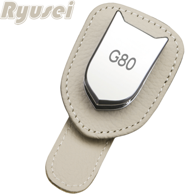 Ryusei 자동차 선글라스 클립 선바이저 썬글라스 안경 카드 2 in1 수납 거치대 무료각인 제네시스 호환 GV80 GV70 G80 R039, 1개, G80-베이지
