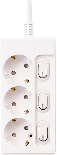 KD-TAP 국산 개별형 스위치 멀티탭 3구 고용량 콘센트 16A 안전 접지, 1개, 0.5m