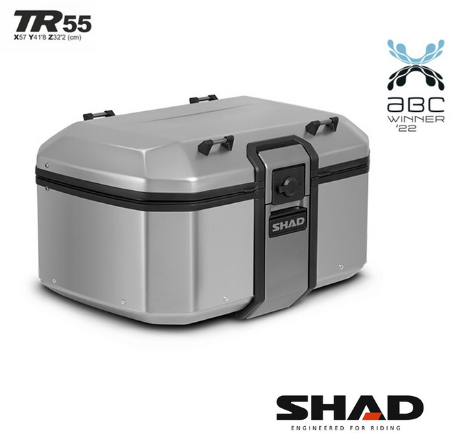 SHAD TR55 TERRA鋁箱 後箱, 1個, 鋁箱+金屬底座''銀+ADV350專用後