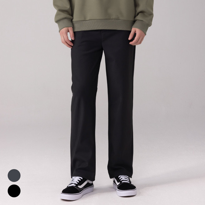 에버라스트 남자 기모 바지 일자 슬랙스