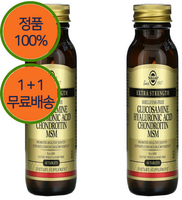 1+1 솔가 글루코사민 MSM 타입2 콜라겐 콘드로이틴 황산염 히알루론산 60정, 1개