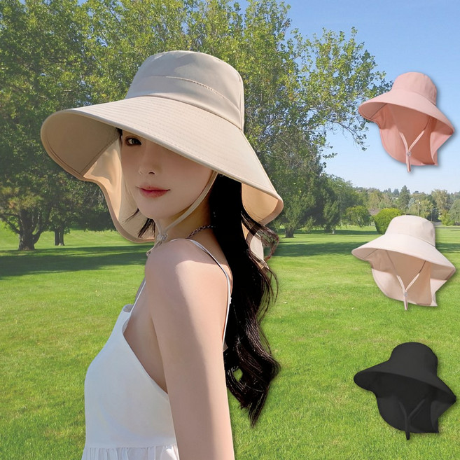 티르모 챙넓은 UV 차단 와이드 플랩캡 모자