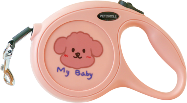 블랭크도그 파스텔 튼튼한 자동 리드줄, 핑크, 1개