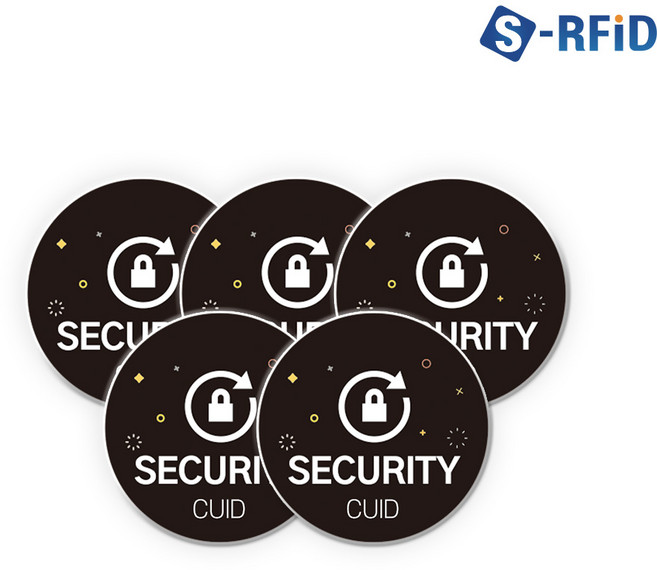 아파트 공동현관 도어락 복사 등록 MCT 출입문 CUID 스티커 태그 5개 세트, CUID 메탈 태그 블랙(No.80P)