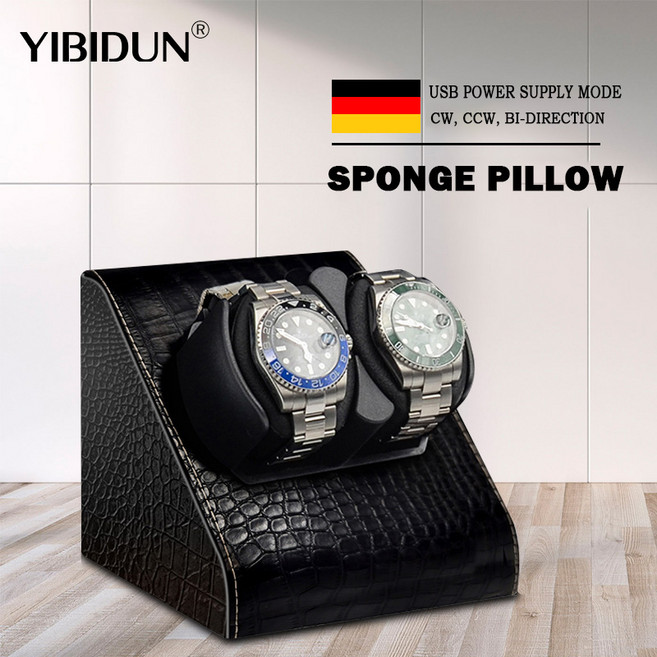 자동 시계 와인 더 가죽 셰이커 2 슬롯 기계식 캐비닛 보관 케이스 Mabuchi Motor