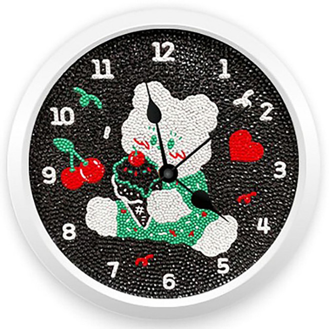 뽐뽐 메론소다베어 체리 (시계) 보석십자수 23.5x23.5, 1개, 1개