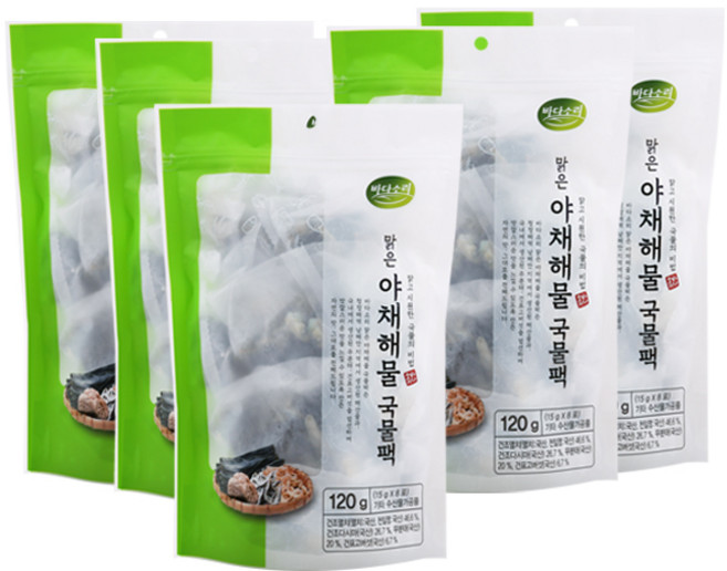 바다소리 맑은 야채해물국물팩 120g, 5개