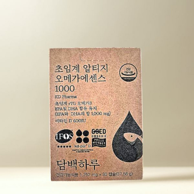 담백하루 초임계 알티지 오메가3 에센스 1000 비타민D 30캡슐 1박스, 30정, 1개