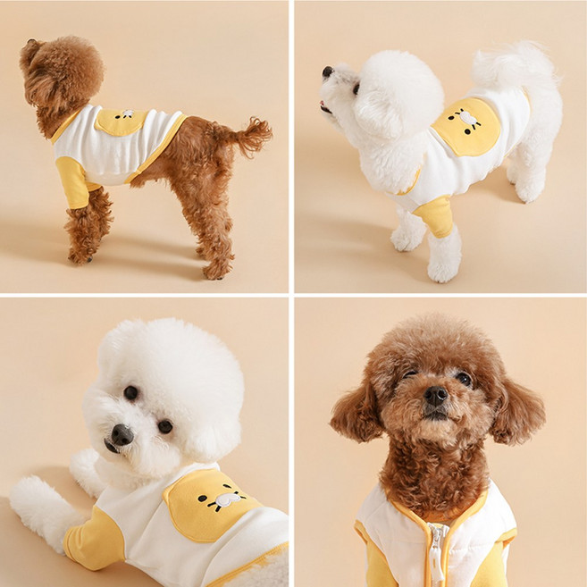 홈앤키즈 카카오프렌즈 반려동물 CS 배색 티셔츠 춘식이 캐릭터 민소매 강아지옷 애견옷 애견의류 강아지티, 1개