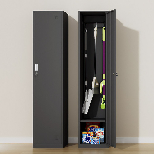 다목적 청소도구함 청소도구보관함 수납함, 블랙싱글도어