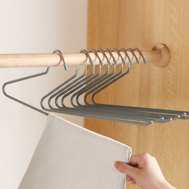 논슬립 코팅 철제 바지걸이 5p 세트, 회색바지걸이, 5개
