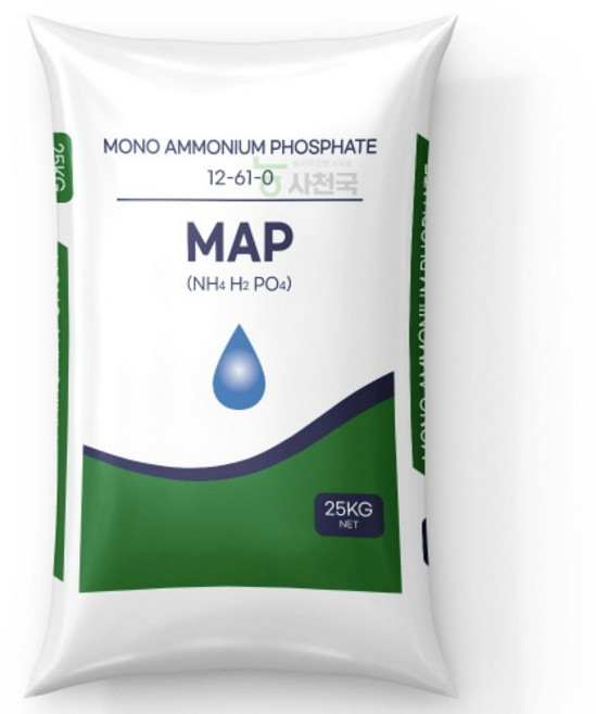 제1인산암모늄 MAP 25kg - 수용성 화아분화 뿌리발근 암모니아태질소 인산 식물영양제 토양개량제 액비 제조 비료 원료, 1개