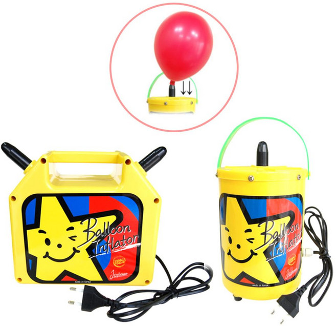 풍선 인플레이터 풍선불기 국산 전기펌프 자동펌프 1구 2구 [BXN58688], 1개, 노랑