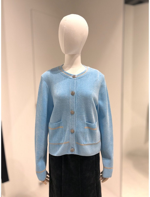 [백화점 정품] 듀엘 [부산점] 메탈 라인 벨벳 니트 가디건 D244KSL036