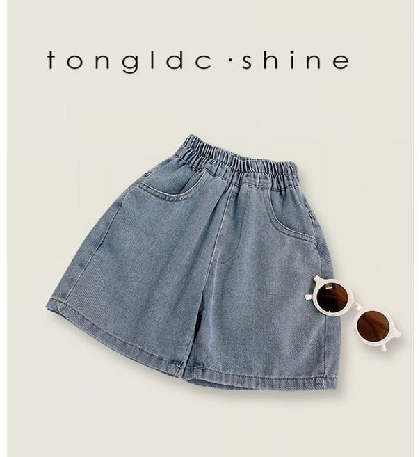 兒童牛仔短褲 夏季男女童寬鬆薄款透氣軟牛仔褲