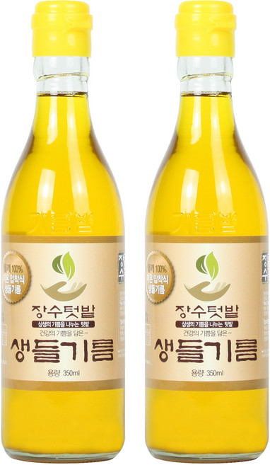 장수텃밭 아침에 한숟갈 생들기름 350ml, 2개