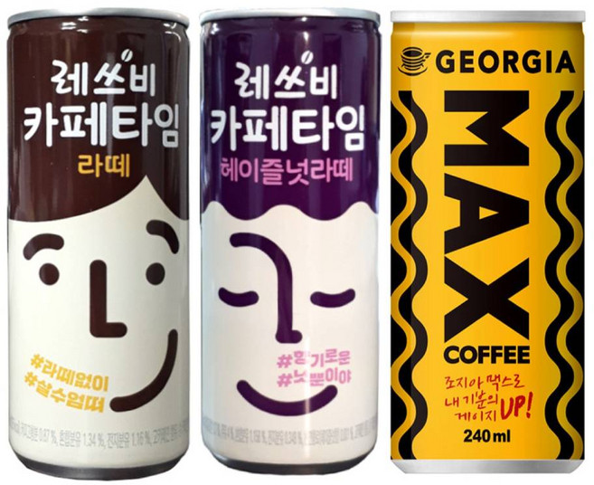 레쓰비 카페타임 라떼 240mlx30개+레쓰비 헤이즐넛라떼 240mlx15개+조지아 맥스 240mlx15개, 1개, 240ml