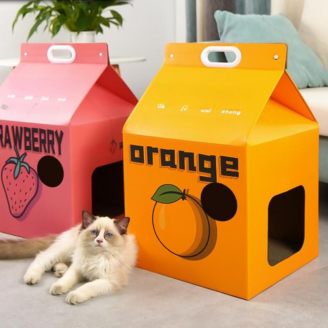 고양이종이집 숨숨집 하우스 편의점 일본, 오렌지