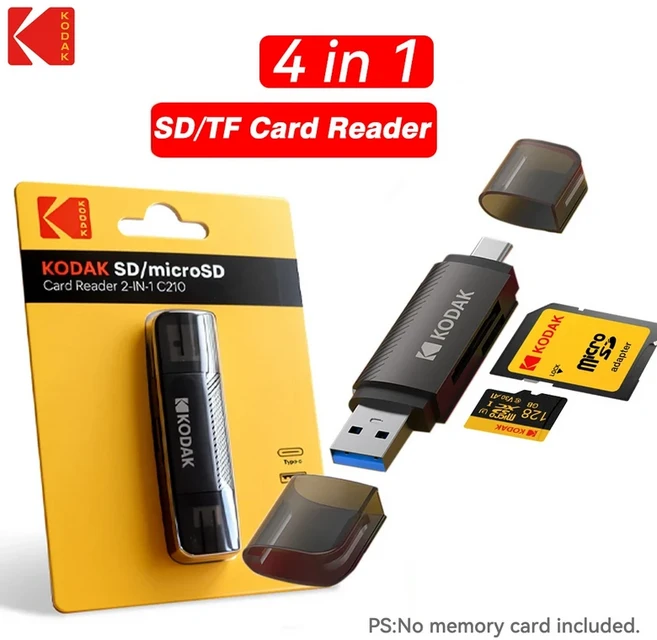 코닥 C210 USB 3.0 & 타입 C 4 in 1 카드 리더 멀티펑션 어댑터 (SD 마이크로 TF 맥북 PC 노트북용), 01 type-c Card reader