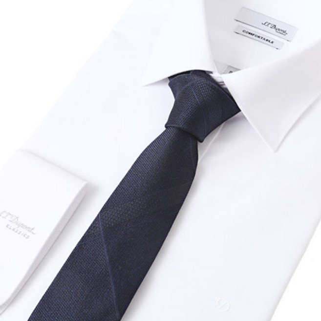 듀퐁 셔츠 TE5FM62KA251TNY 네이비 깔끔한 조직 돋보이는 심플한 감성 체크타이 TE5FM62KA251 2941468