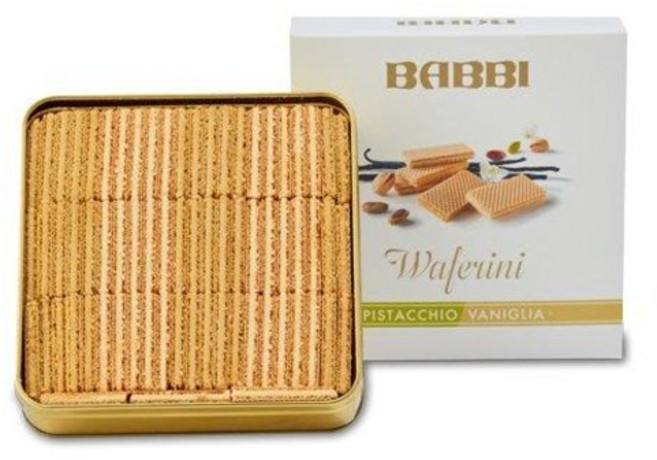 일본백화점 BABBI 밥비 고급 웨하스 와페리니 피스타치오&바닐라 2022SS, 190g, 1개