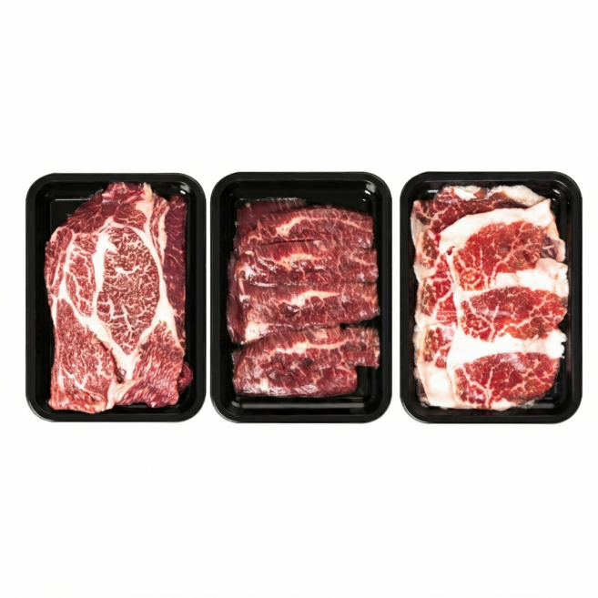 [온기로운식탁] 1++ 투뿔 한우 시그니처 구이 세트 600g (꽃등심 업진 차돌), 1개