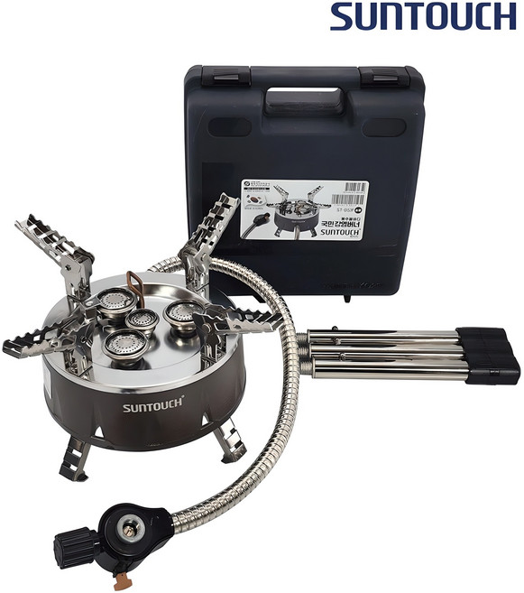 썬터치 통주물바디 고화력 캠핑버너 4구 강염버너 그리들버너 다이캐스팅 원형 ST-DS1F, 혼합색상, 1개