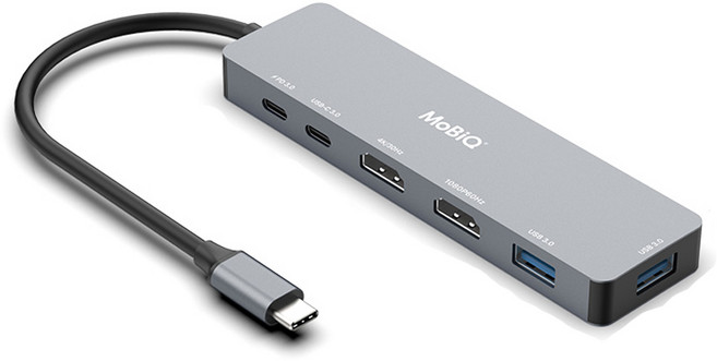 모비큐 EM-62HP 6in1 C타입 맥북 듀얼 4K HDMI USB A/C PD100W 초고속충전 멀티허브, 1개