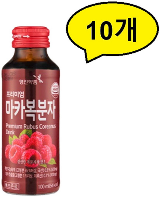 영진약품 프리미엄 마카복분자 음료 복분자농축액 마카추출물 데일리 활력, 100ml, 10개