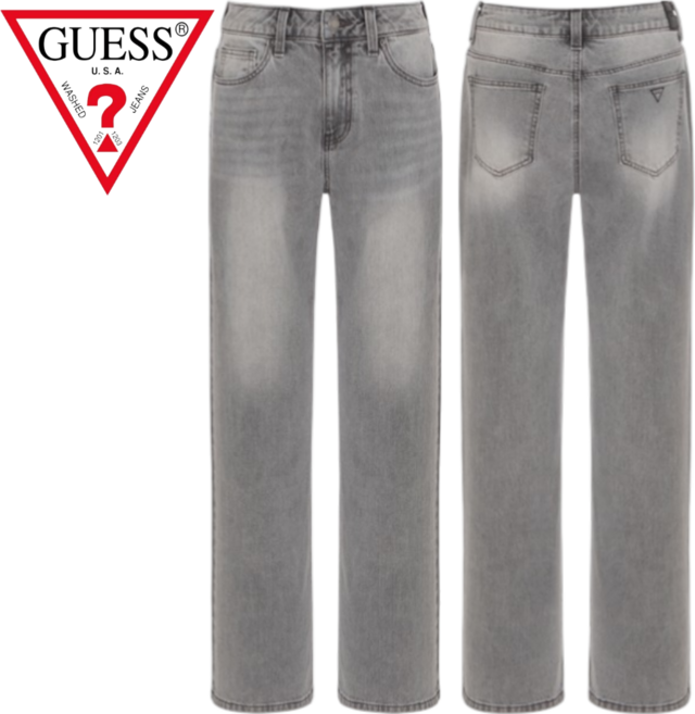 [백화점발송]게스 여성 청바지 와이드 그레이 데님 팬츠