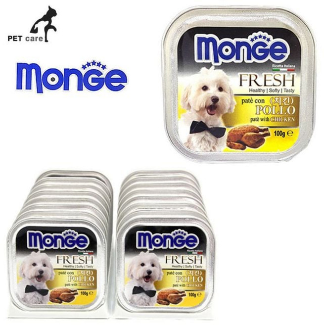 몽이 100g 사각캔 치킨 x 16개 개통조림 통조림 애완 986000ea (개)