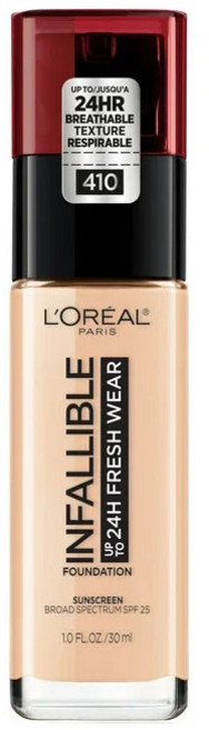 L'Oreal Infallible Fresh Wear Foundation 로레알 인팔리블 프레쉬 웨어 파운데이션 30ml, 410 Ivory, 1개