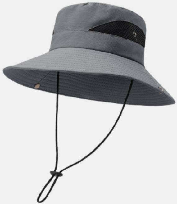 비렌스 베이직 등산 낚시 메쉬 모자 자외선 차단, 차콜 그레이