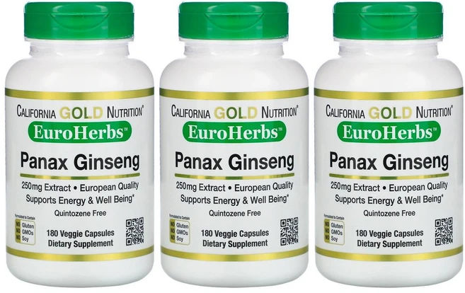 캘리포니아 골드 파낙스 인삼 추출물 진세노사이드 CGN 250mg 180정 3통 - 쿠팡
