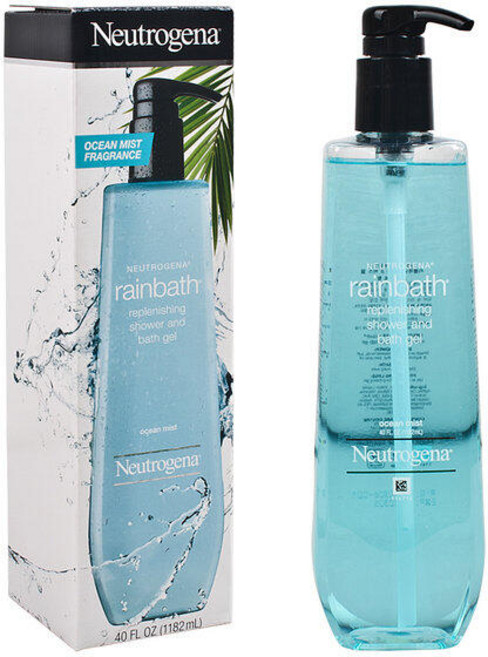 뉴트로지나 레인바스 오션미스트 1182ml 바디워시 샤워젤 클렌저 대용량 샴푸 촉촉한 펌프형 남자 여성 퍼퓸 향기좋은 지성 건성 순한 코스트코, 1.182L, 1개