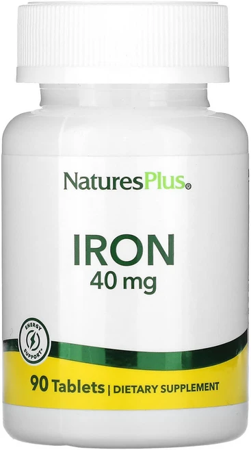 NaturesPlus 철분 40mg 90정, 1개 - 쿠팡
