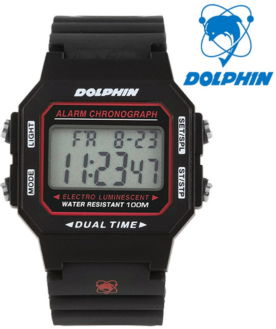 돌핀 100M 방수 전자손목시계 567-32A