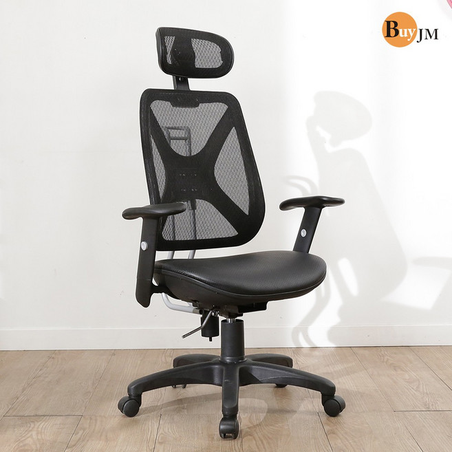 BuyJM CH144 升降椅背透氣網布皮革坐墊辦公椅/電腦椅, 詳見包裝